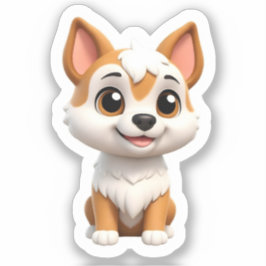 Pegatina Cachorro Shiba Curioso