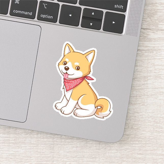 Pegatina Cachorro Shiba Inu Adorable (Detalle)