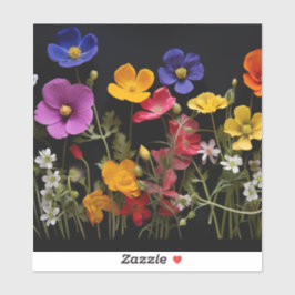 Pegatina Cachorros coloridos y otras flores