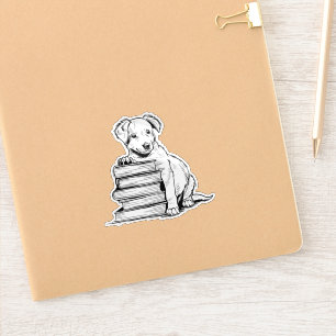 Pegatina Cachorros y libros