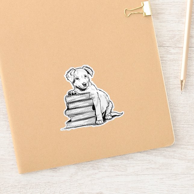 Pegatina Cachorros y libros (Cuaderno)