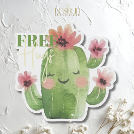 Pegatina Cactus de Abrazos Gratis – Diseño de Planta Sucule