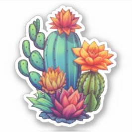 Pegatina Cactus en crecimiento de bonito
