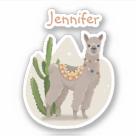 Pegatina Cactus Llama Fiesta