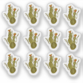 Pegatina Cactus Mano Pintada Elegante Planta De Verdor