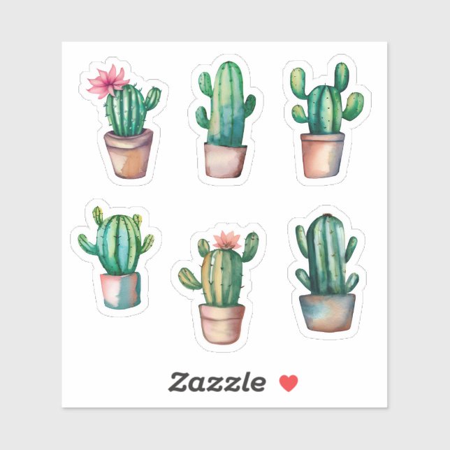 Pegatina Cactus Pack (Hoja)