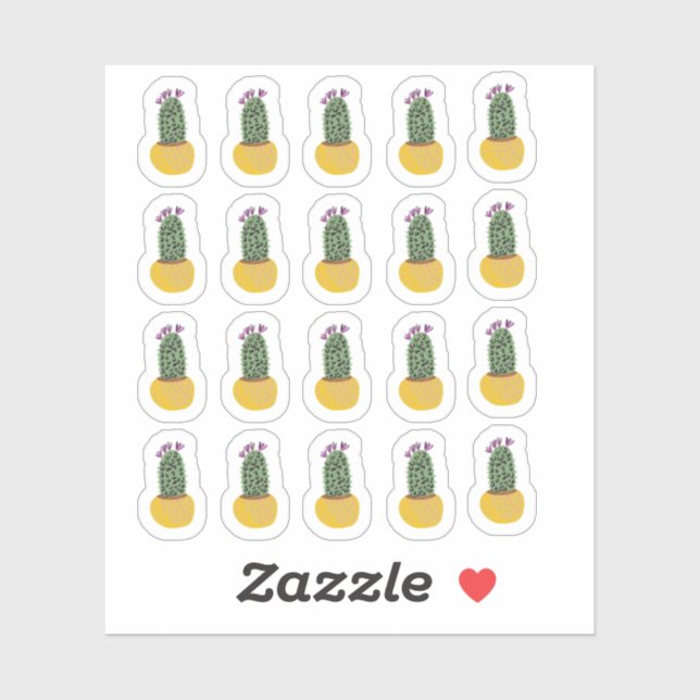 Pegatina Cactus Plants Cheetah Doodle Design (Hoja)