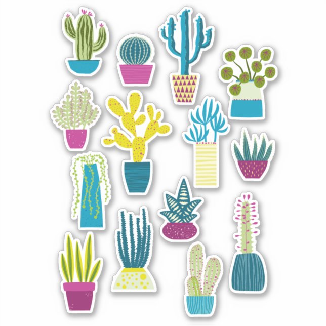 Pegatina Cactus simple (Anverso)