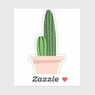 Pegatina Cactus verdes en la olla beige