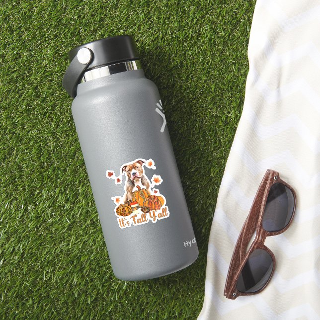 Pegatina Cae en la caída del perro de Pitbull (HydroFlask Insitu)