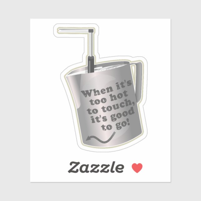 Pegatina Café Barista leche leche caliente jugo (Hoja)