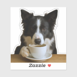 Pegatina Café con el Collie