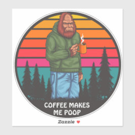 Pegatina Café Divertido Bigfoot Me Hace Cagar Camión Sasqua