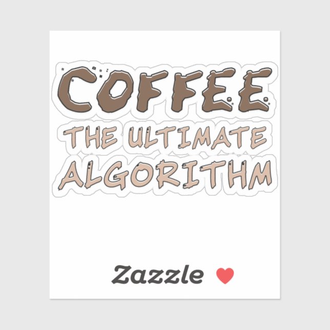 Pegatina Café El Algoritmo Definitivo Divertido Programador (Hoja)