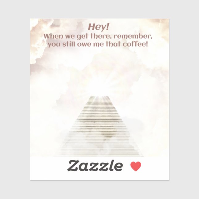 Pegatina Café en el cielo (Hoja)