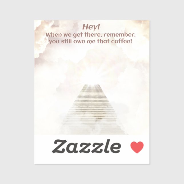 Pegatina Café en el cielo (Hoja)