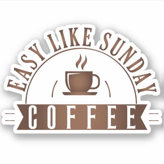 Pegatina Café fácil como el domingo (Anverso)