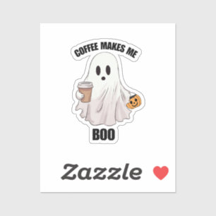 Pegatina Café Fantasma Halloween Divertido