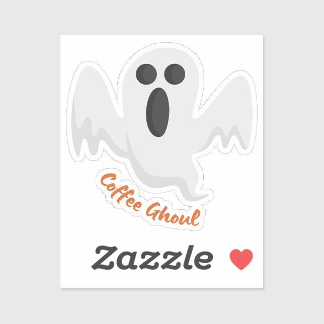 Pegatina Café ghoul, café fantasma (Hoja)