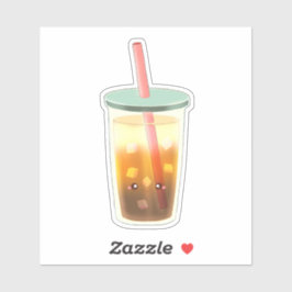 Pegatina Café Helado De Caramelo Con Espuma De Crema