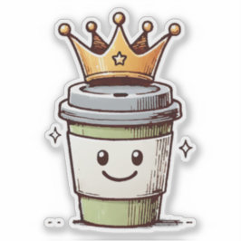 Pegatina Café King Kawaii