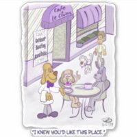 Cafe Le Chien Personalizado-Pegatinas