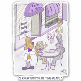 Pegatina Cafe Le Chien Personalizado-Pegatinas