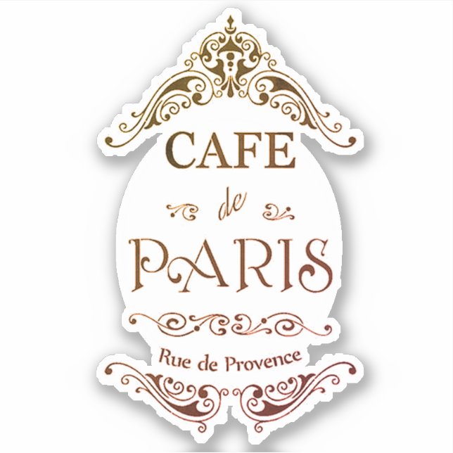 Pegatina Café paris vintage (Anverso)
