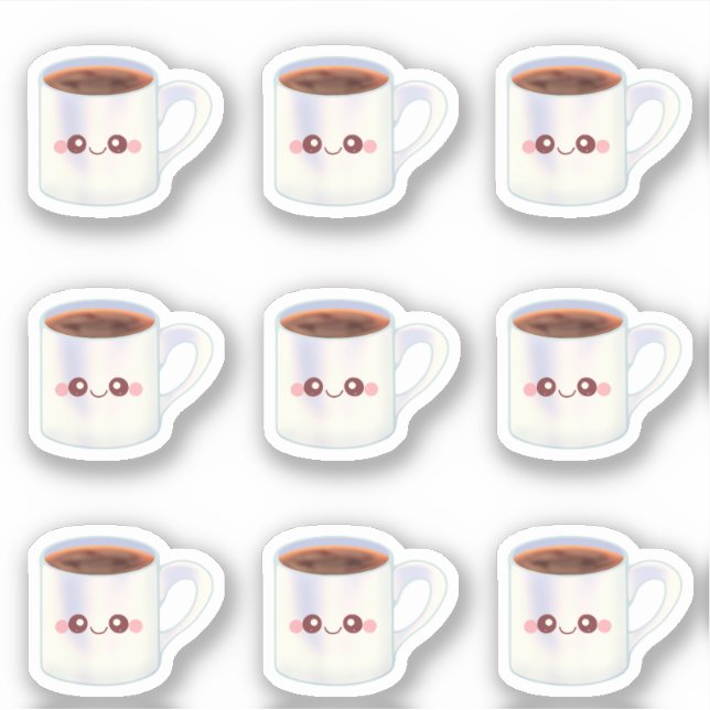 Pegatina Café por la mañana café estético (Anverso)