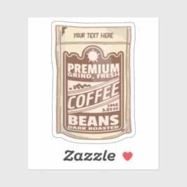 Pegatina Café poster de café premium frijol café Barista