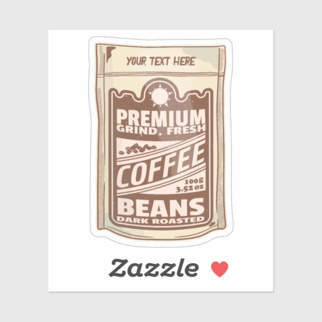 Pegatina Café poster de café premium frijol café Barista (Hoja)
