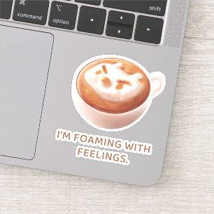 Pegatina Café Pun: Iron T Espumando Con Sentimientos Arte