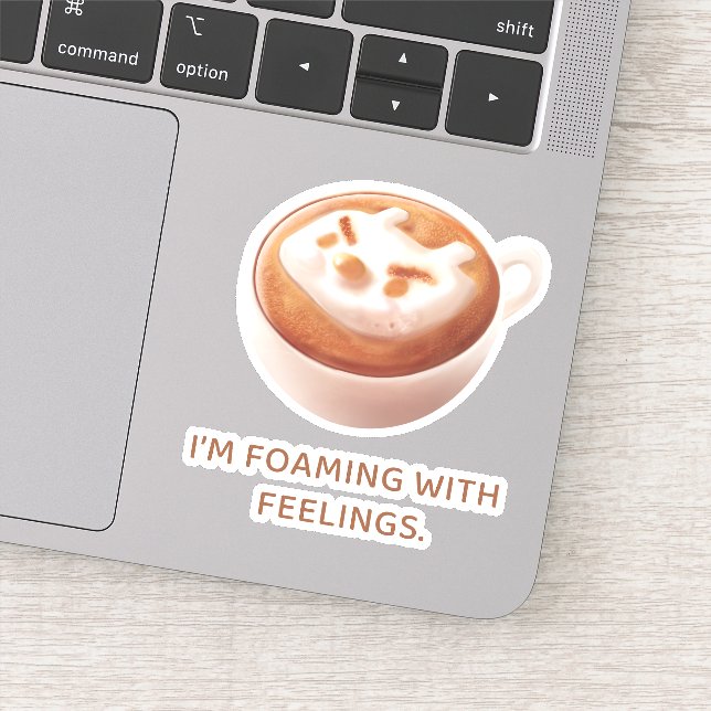 Pegatina Café Pun: Iron T Espumando Con Sentimientos Arte (Detalle)