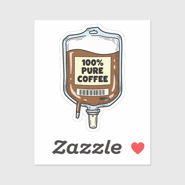 Pegatina Café puro al 100% (Hoja)