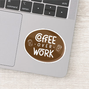 Pegatina Café sobre Trabajo