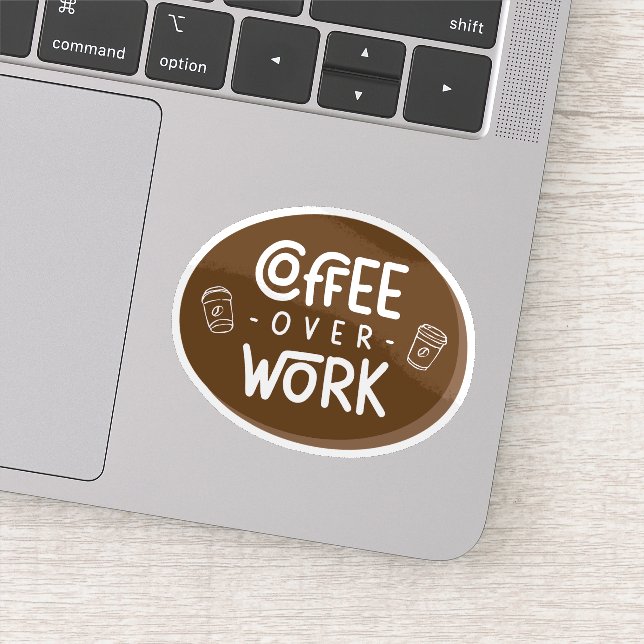 Pegatina Café sobre Trabajo (Detalle)