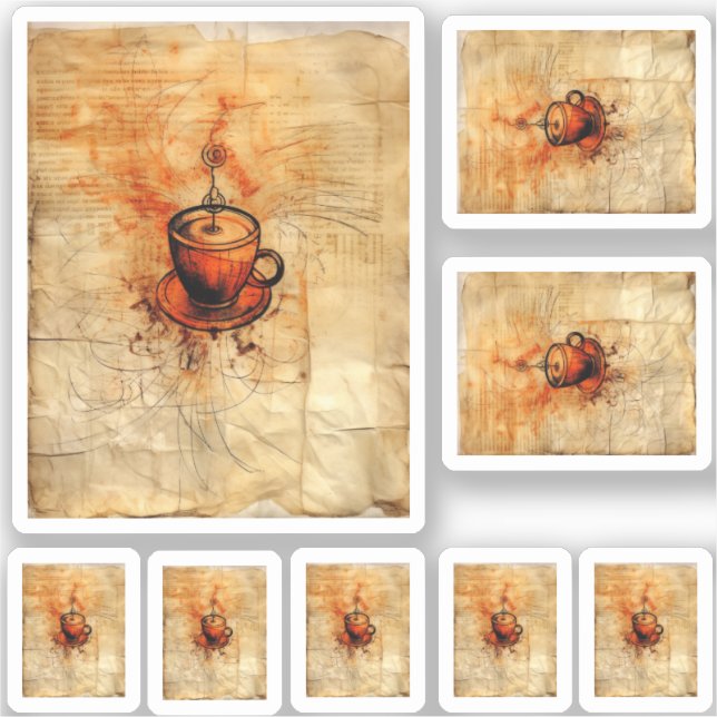 Pegatina Café Tiempo para despertar (Anverso)