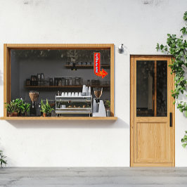 Pegatina Café Vintage aquí Rótulo de flecha derecha