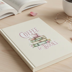 Pegatina Café Vintage Café y Libros Floral 