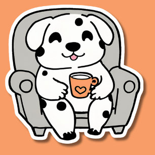 Pegatina Café y caninas impermeables