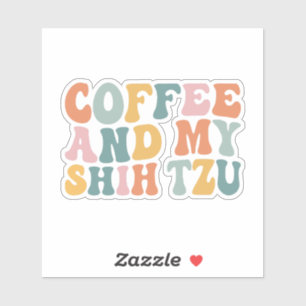 Pegatina Café y mi Tzu