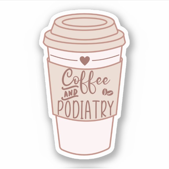 Pegatina Café y podiatría, regalos graciosos de los podiatr (Anverso)