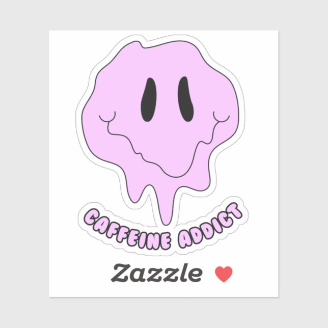 Pegatina Caffeine Addict (Hoja)