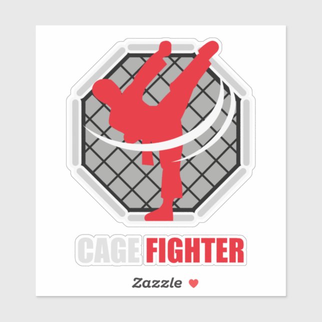 Pegatina Cage Fighter MMA Knockout (Hoja)
