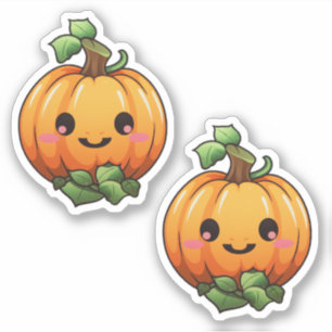 Pegatina Caída de calabaza de Halloween otoño