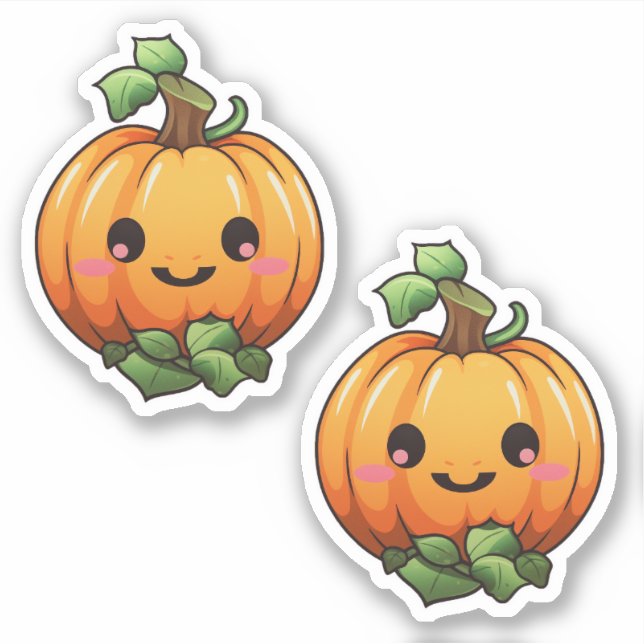 Pegatina Caída de calabaza de Halloween otoño (Anverso)
