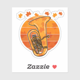 Pegatina Caída Tuba Autumn Tubaist Brass Músico