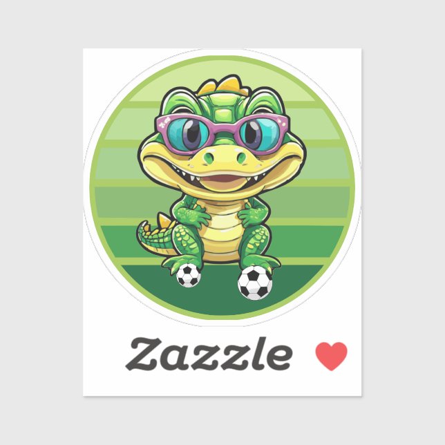 Pegatina caiman soccer (Hoja)