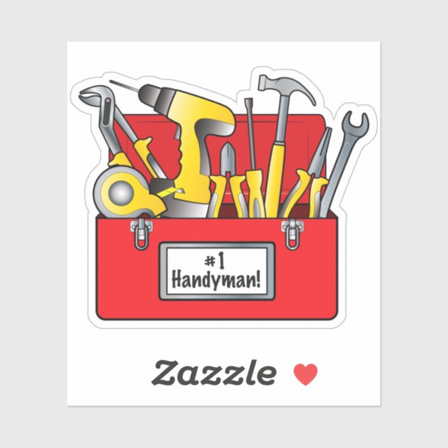 Pegatina Caja de herramientas: ¡número uno de maniático! (Hoja)