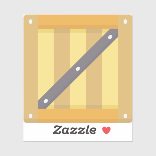 Pegatina Caja de madera (Hoja)